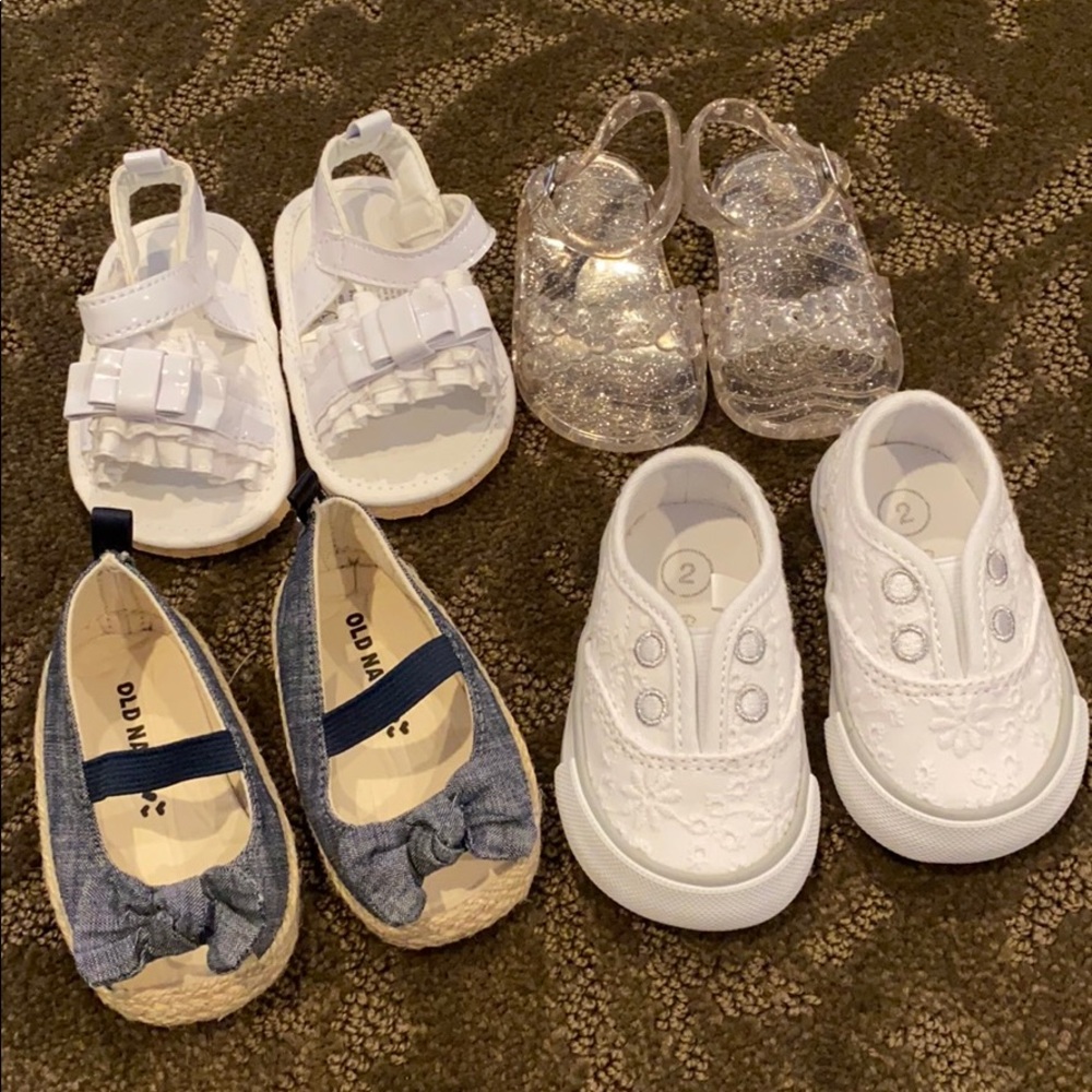 Lot of spring summer baby girl shoes size 2
